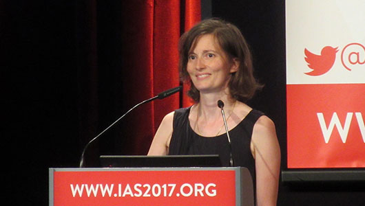 Guillemette Antoni, en la IAS 2017. Foto: Liz Highleyman, hivandhepatitis.com 
